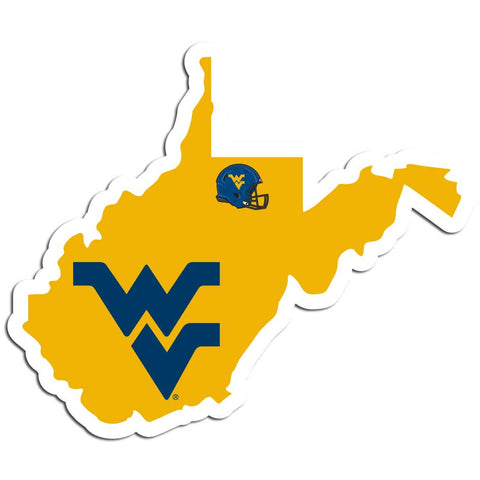 West Virginia Mountaineers Home State Vinyl Auto Decal (NCAA) W. Virginia Shape
