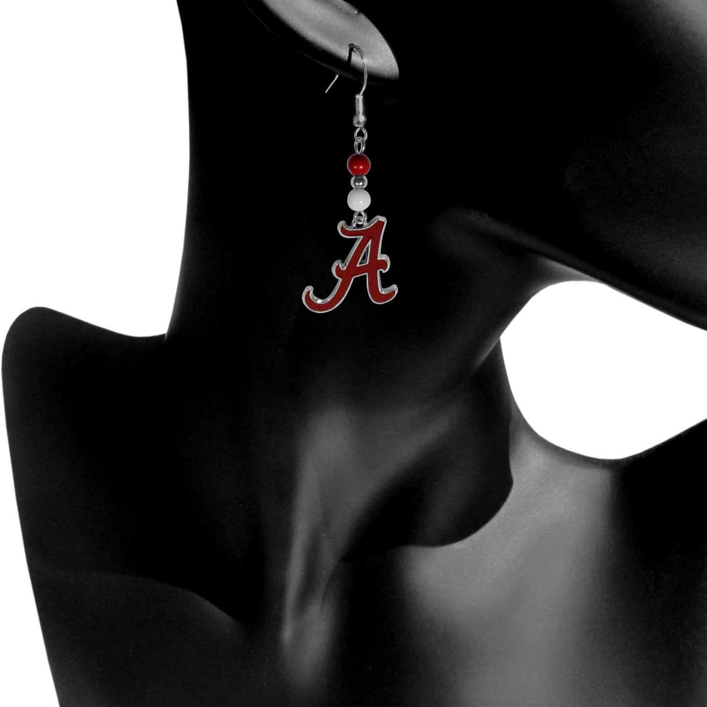 Alabama Crimson Tide Dangle Earrings (Fan Bead) NCAA