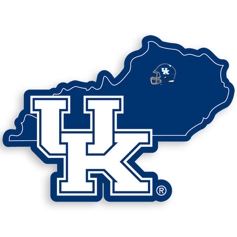 Kentucky Wildcats Home State Vinyl Auto Decal NCAA Kentucky Shape w/ Helmet
