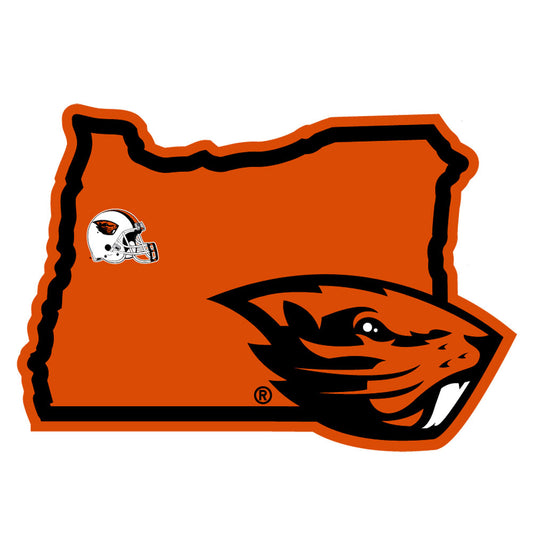 Oregon State Beavers Home State Vinyl Auto Decal (NCAA) Oregon Shape
