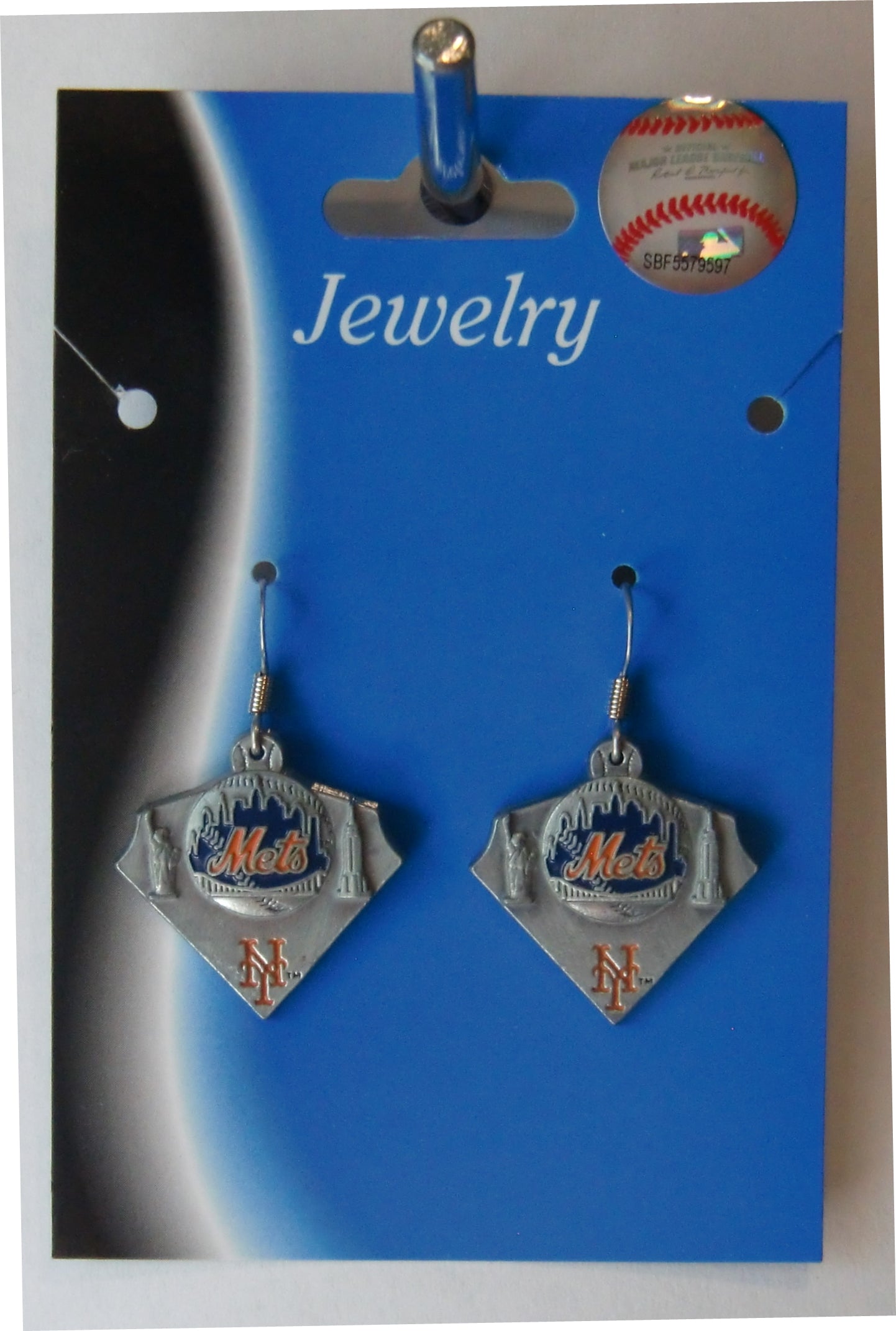 New York Mets Dangle Earrings Licensed MLB Baseball Jewelry