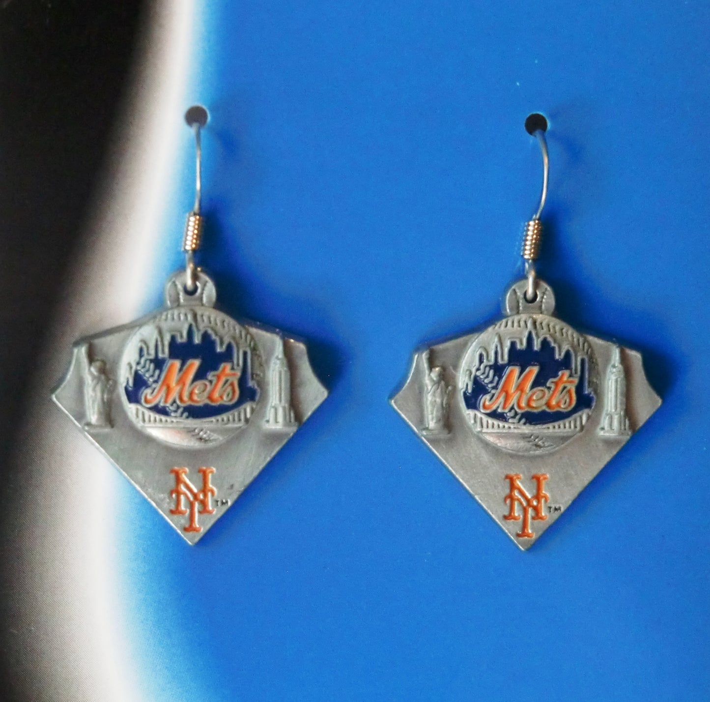 New York Mets Dangle Earrings Licensed MLB Baseball Jewelry