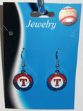Texas Rangers Dangle Earrings (chrome) MLB Baseball