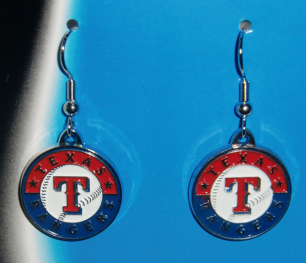 Texas Rangers Dangle Earrings (chrome) MLB Baseball
