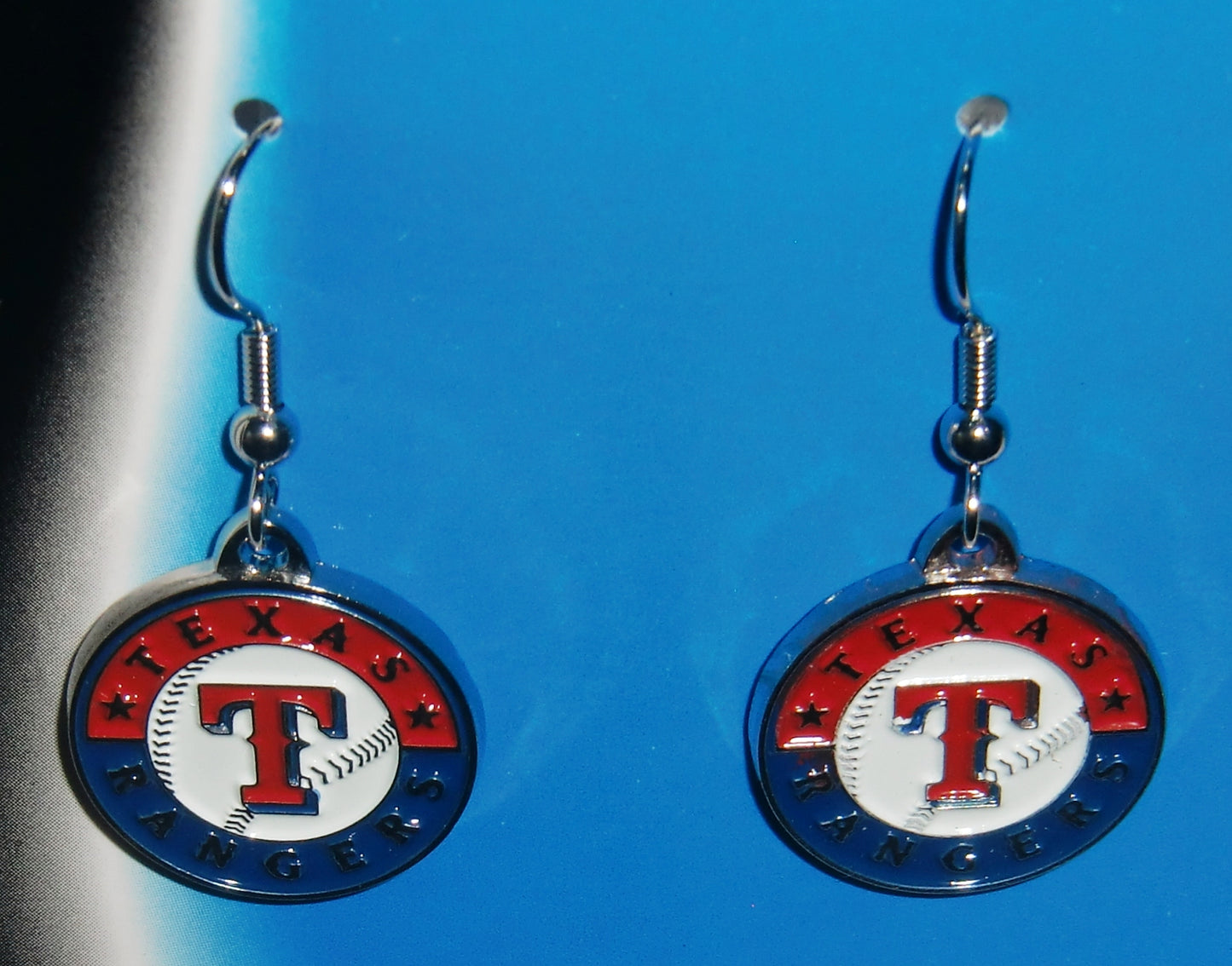 Texas Rangers Dangle Earrings (chrome) MLB Baseball