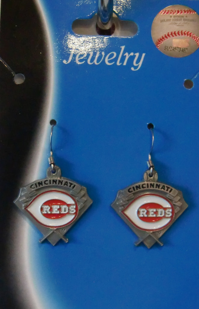 Cincinnati Reds Dangle Earrings Licensed MLB Baseball