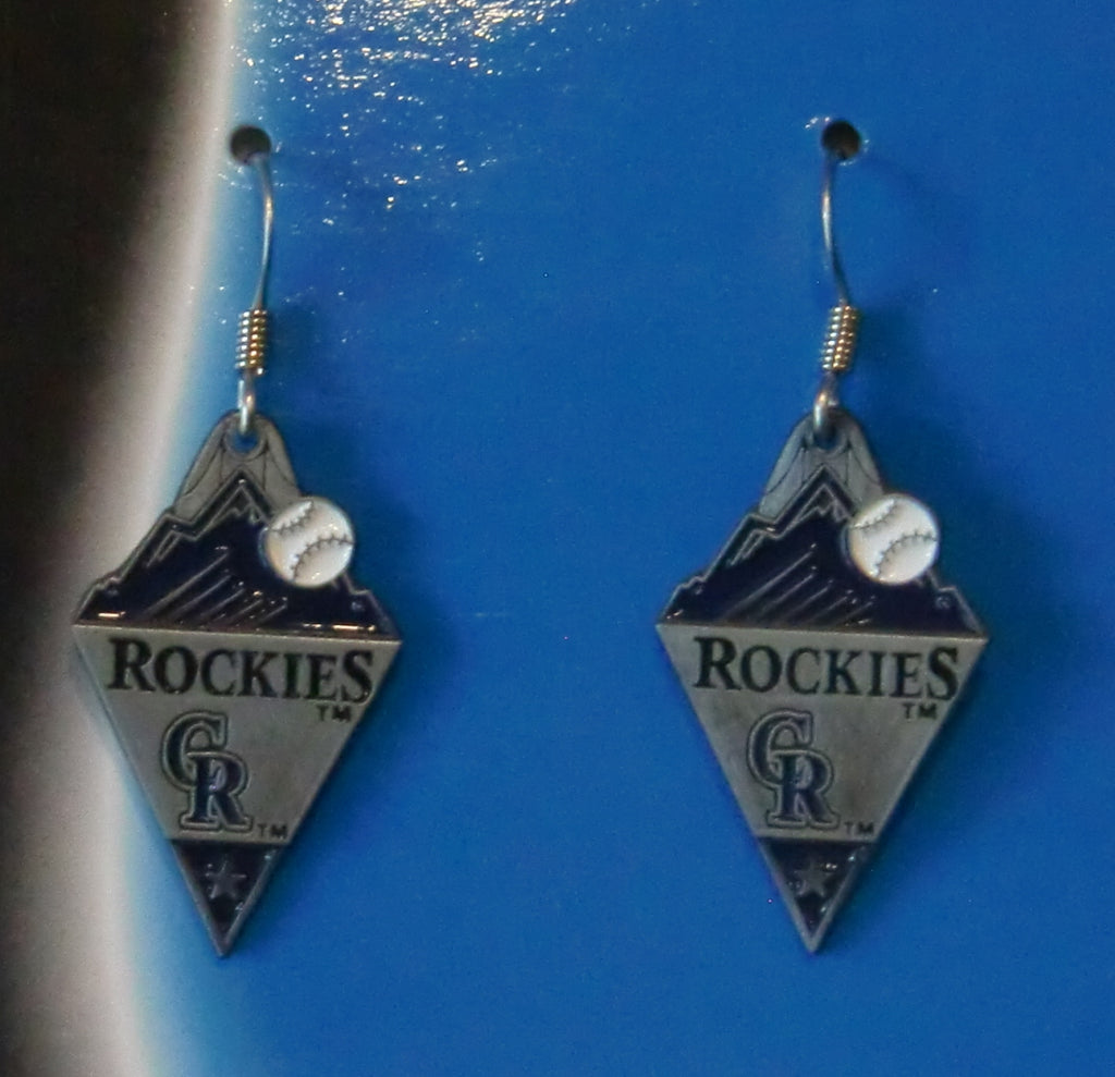 Colorado Rockies Dangle Earrings Licensed MLB Baseball