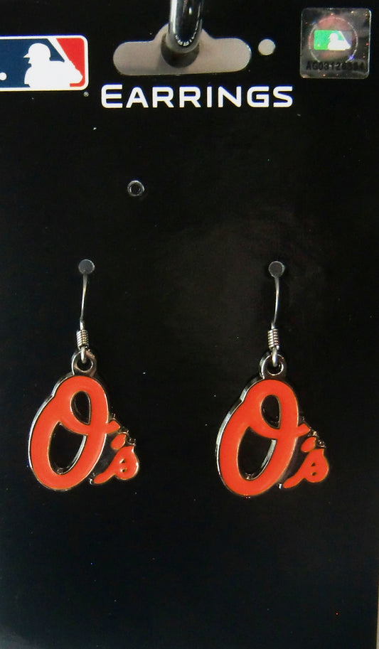 Baltimore Orioles Dangle Earrings (Chrome) MLB Baseball