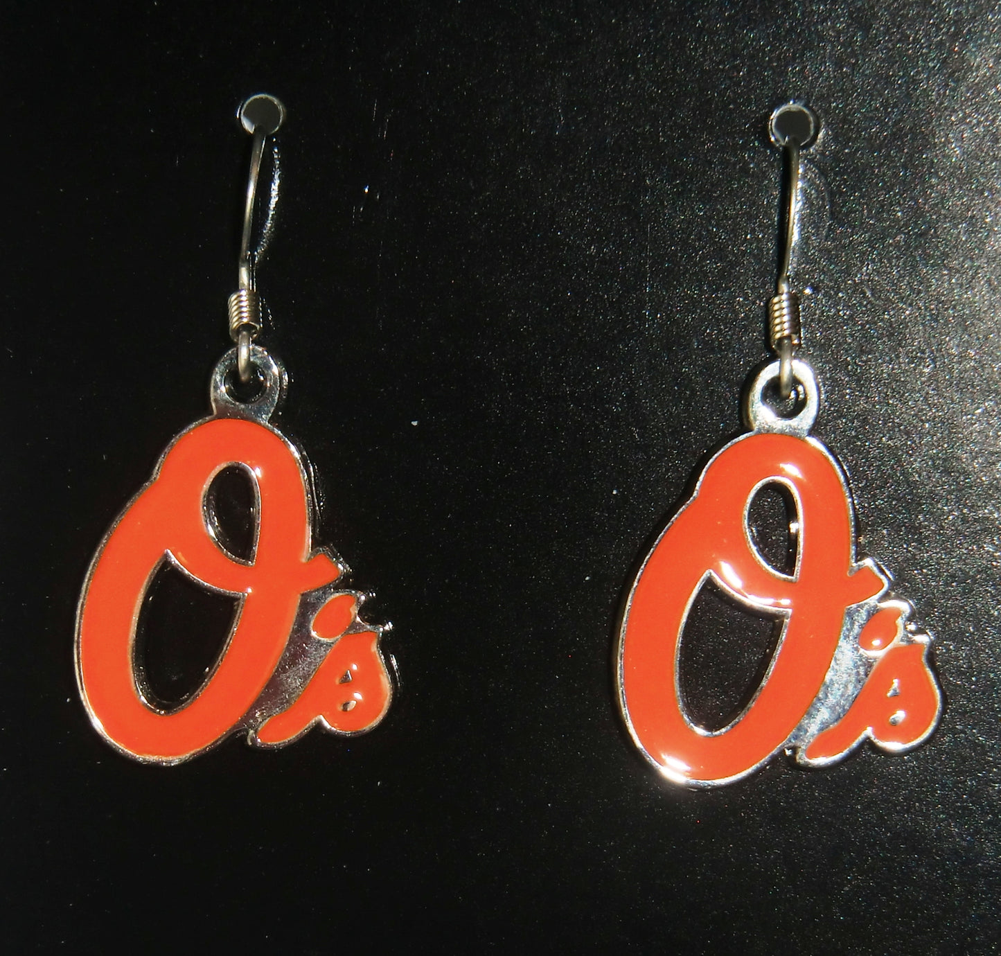 Baltimore Orioles Dangle Earrings (Chrome) MLB Baseball