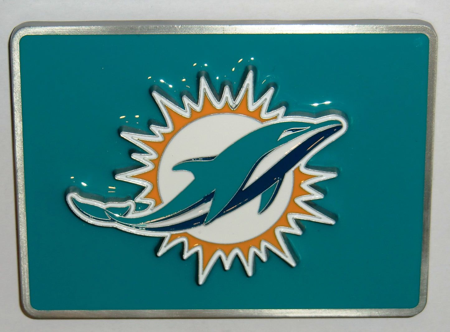 Miami Dolphins Metal Hitch Cover (NFL) (Class II and Class III)