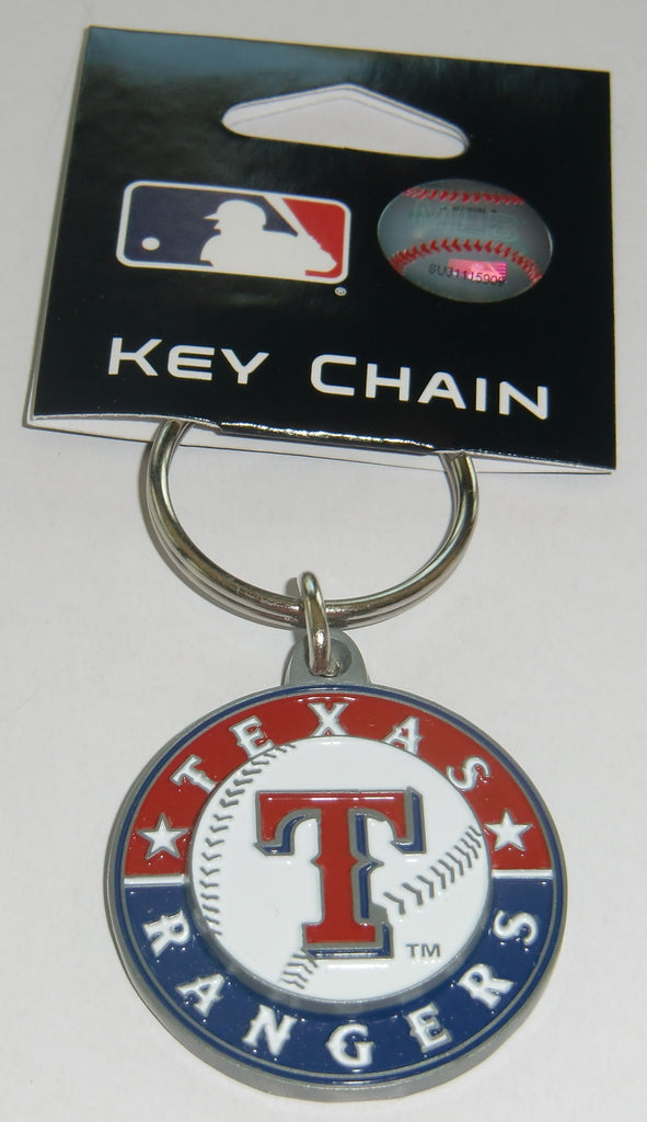 Texas Rangers 3-D Metal Key Chain MLB Licensed Baseball (Round)