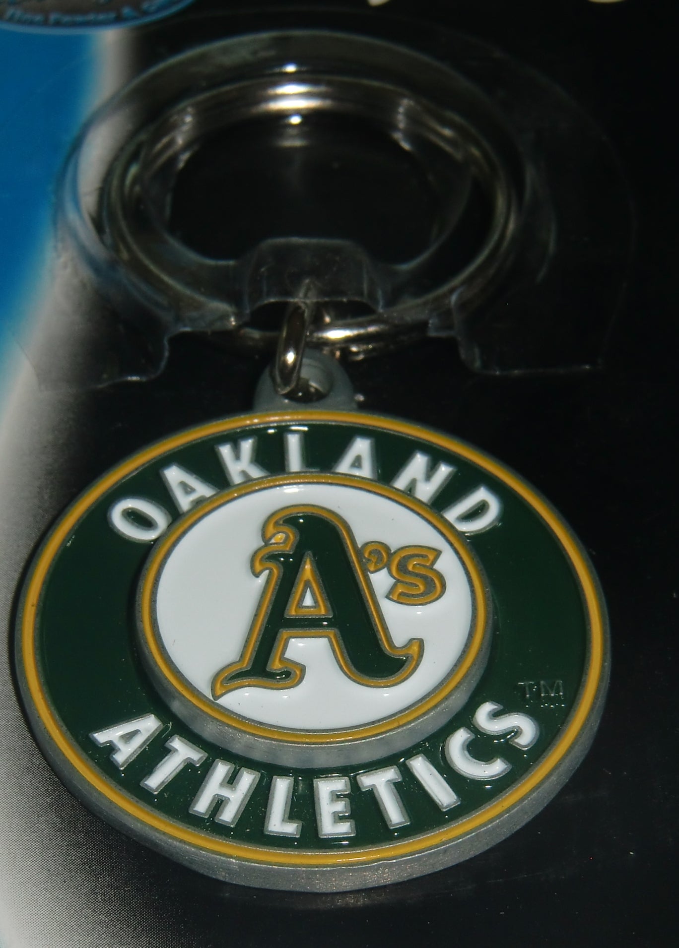 Oakland Athletics A's 3-D Metal Key Chain MLB Licensed Baseball (Round)