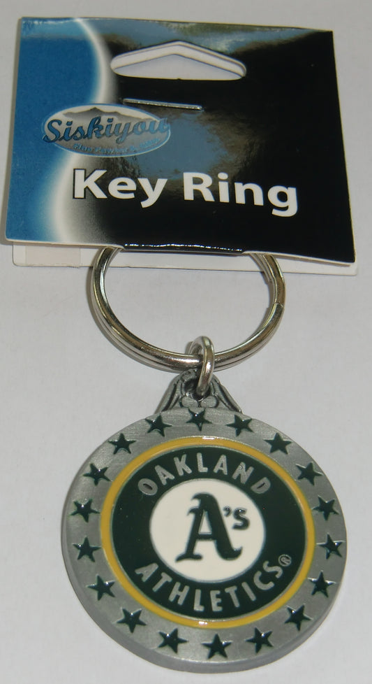 Oakland Athletics A's 3-D Metal Key Chain MLB Licensed Baseball (Round)