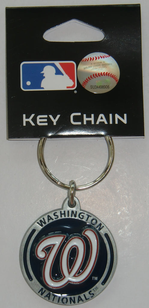 Washington Nationals 3-D Metal Key Chain MLB Licensed Baseball (Round)