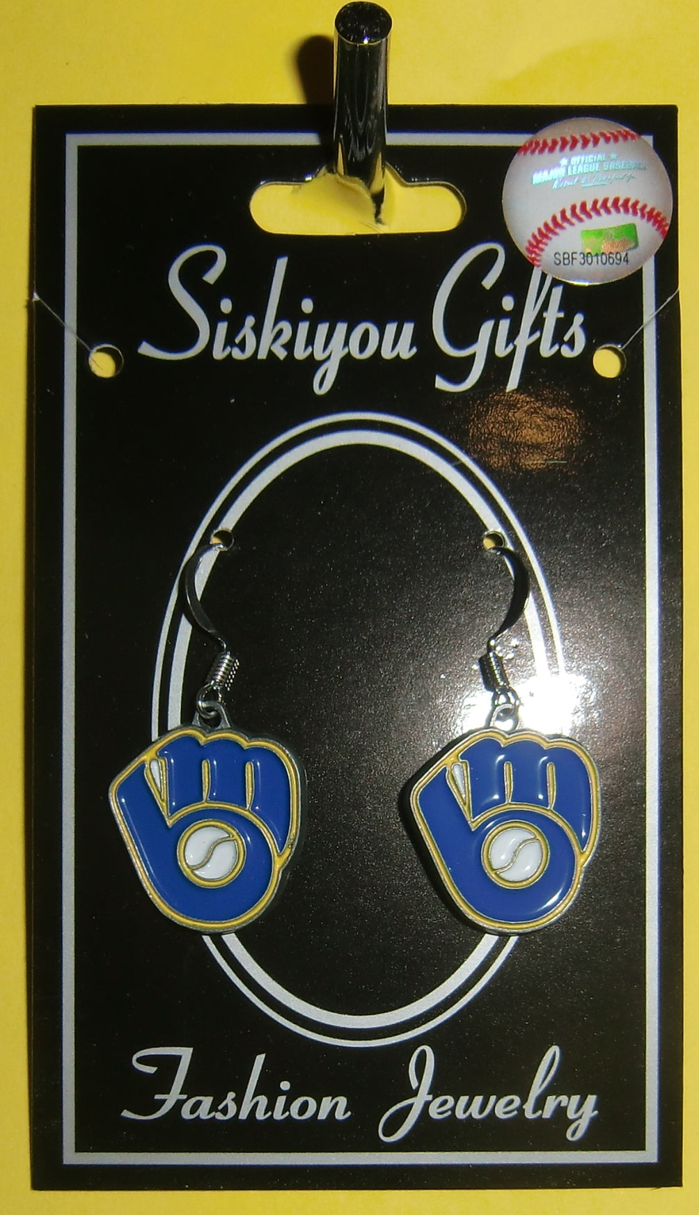 Milwaukee Brewers Dangle Earrings (Zinc) MLB Baseball