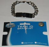 New York Yankees Heavy Duty Metal Link Team ID Bracelet MLB Licensed