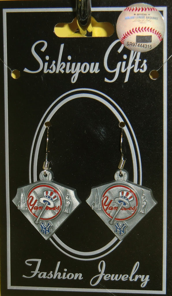 New York Yankees Dangle Earrings Licensed MLB Baseball Jewelry