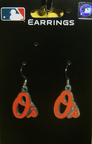 Baltimore Orioles Dangle Earrings (Zinc) Licensed MLB Baseball