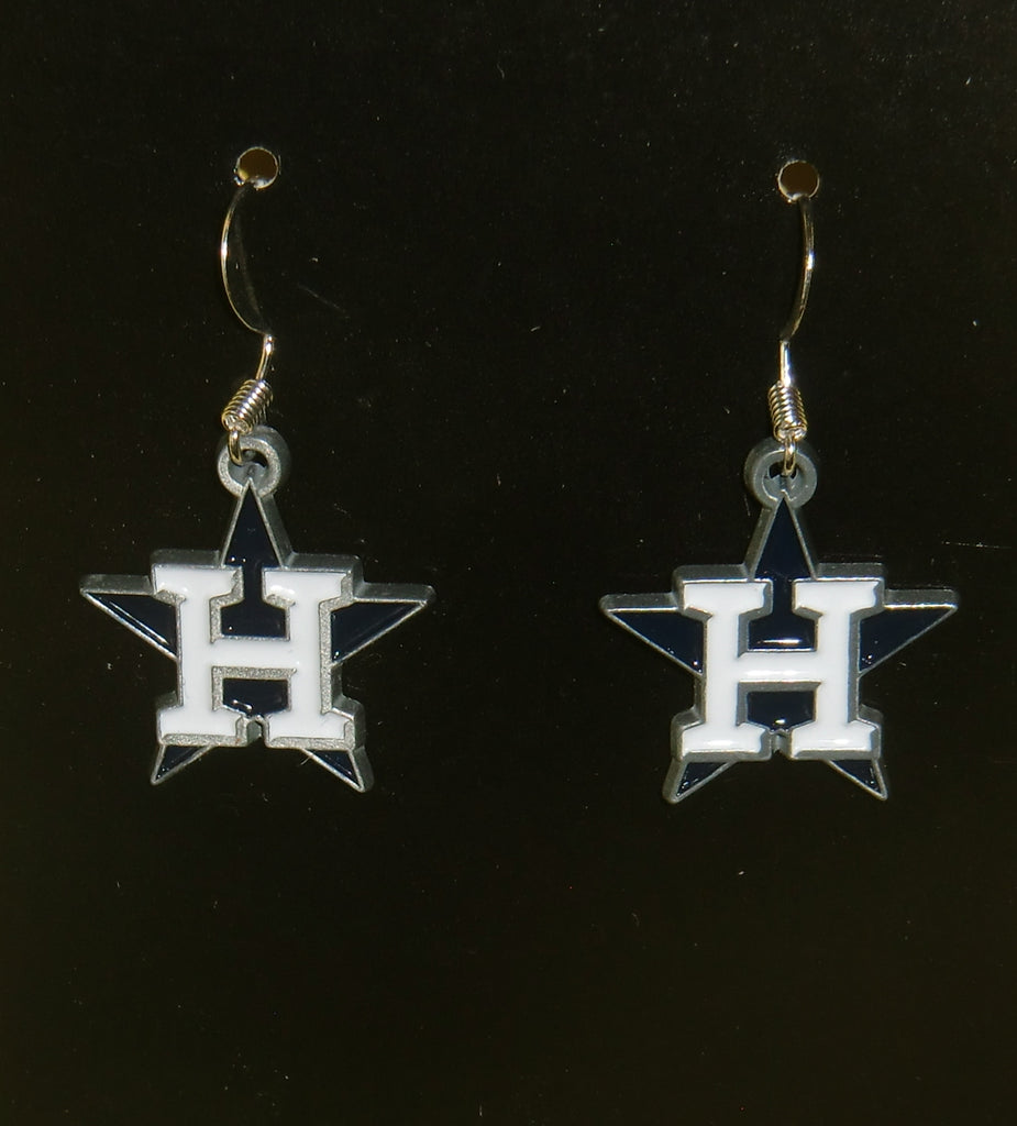 Houston Astros Dangle Earrings (Zinc) MLB Baseball