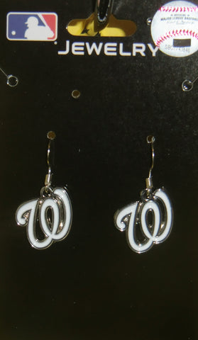 Washington Nationals Dangle Earrings (Chrome) MLB Jewelry