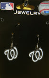 Washington Nationals Dangle Earrings (Chrome) MLB Jewelry