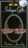 Minnesota Twins Dangle Earrings (chrome) MLB Licensed Baseball