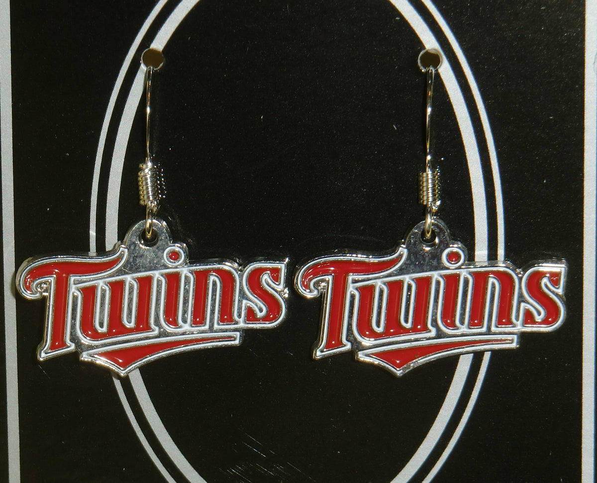 Minnesota Twins Dangle Earrings (chrome) MLB Licensed Baseball
