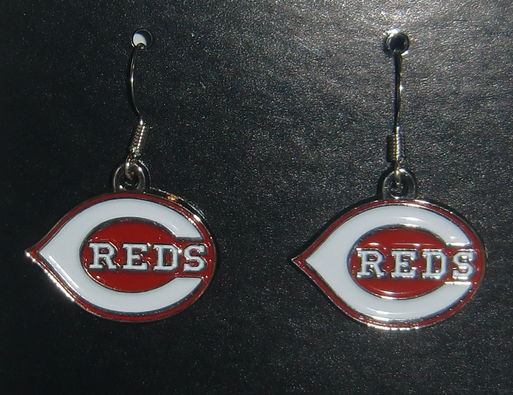 Cincinnati Reds Dangle Earrings (Chrome) MLB Baseball