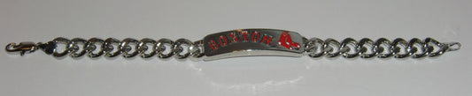 Boston Red Sox Heavy Duty Metal Link Team ID Bracelet MLB Licensed