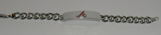 Atlanta Braves Heavy Duty Metal Link Team ID Bracelet MLB Licensed