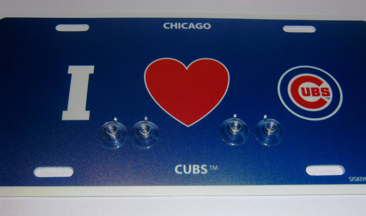 Chicago Cubs Styrene License Plate I Love (Heart) Team Logo (MLB Baseball)