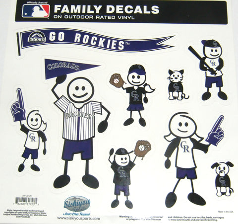 Colorado Rockies Outdoor Rated Vinyl Family Decals MLB Baseball