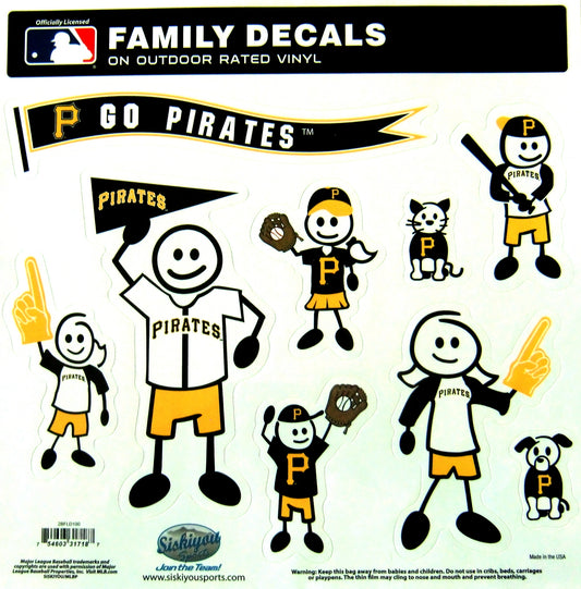 Pittsburgh Pirates Outdoor Rated Vinyl Family Decals MLB Baseball