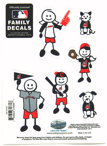 Cleveland Indians Outdoor Rated Vinyl Family Decals MLB Baseball