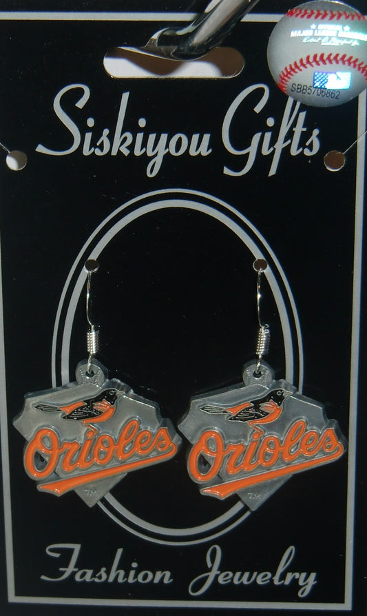 Baltimore Orioles Dangle Earrings Licensed MLB Baseball Jewelry