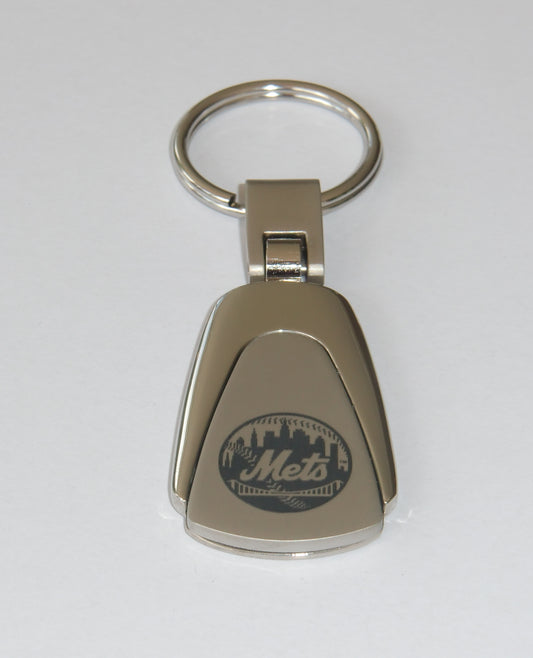 New York Mets Brushed Metal Key Chain Etched Team Logo MLB Baseball