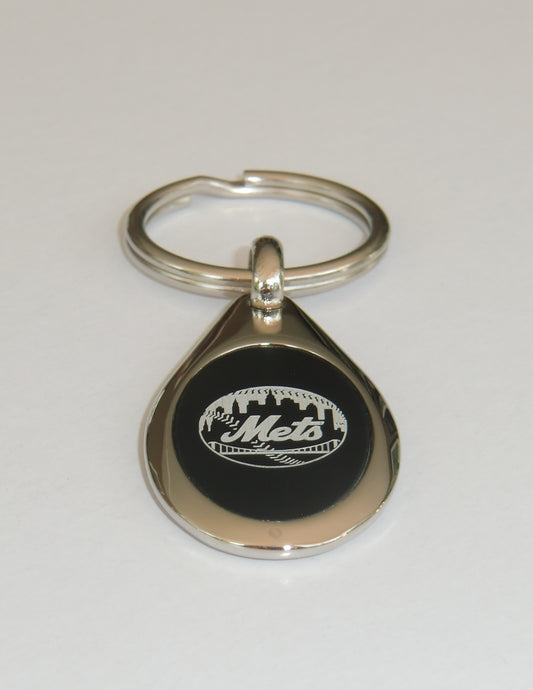 New York Mets Etched Team Logo Metal Key Chain MLB Baseball