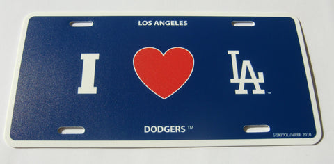 Los Angeles Dodgers Styrene License Plate I Love (Heart) Logo (MLB)