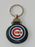 Chicago Cubs Round 3-D Metal & Leather Key Chain MLB Licensed Baseball