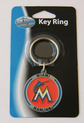 Florida Miami Marlins 3-D Metal Key Chain MLB Licensed Baseball (Round)