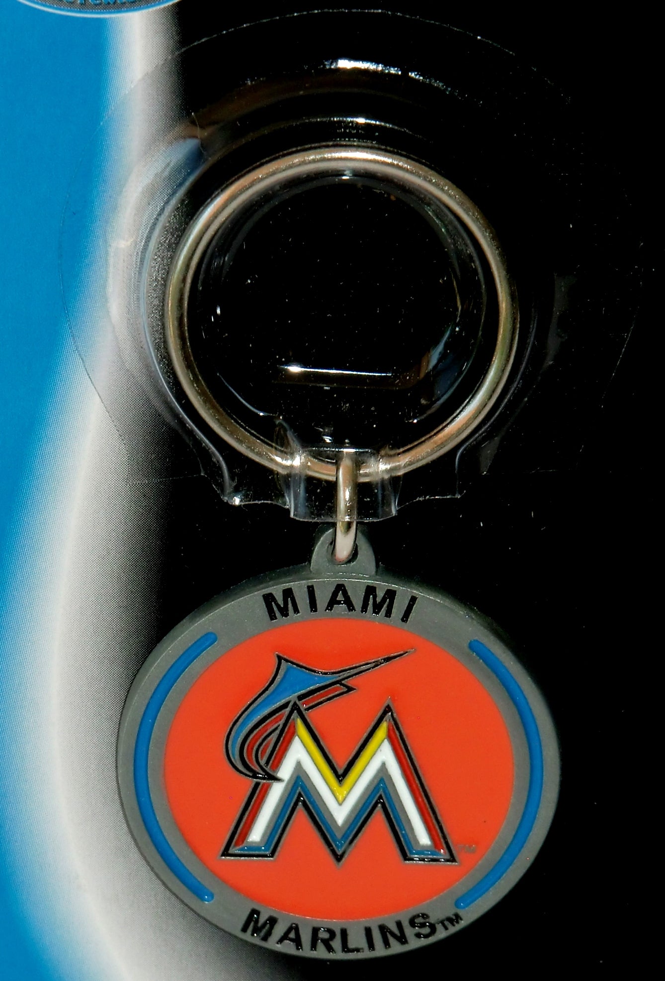 Florida Miami Marlins 3-D Metal Key Chain MLB Licensed Baseball (Round)