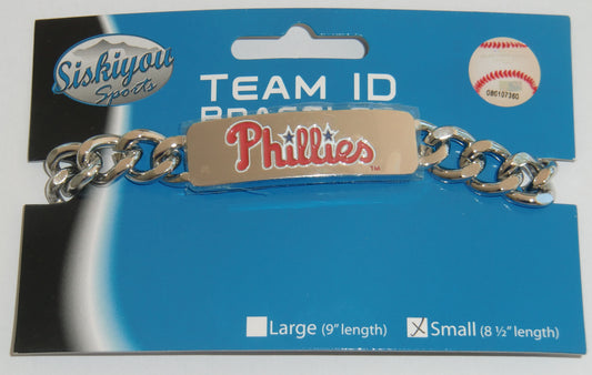 Philadelphia Phillies Heavy Duty Metal Link Team ID Bracelet MLB Baseball