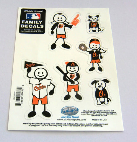 Baltimore Orioles Outdoor Rated Vinyl Family Decals MLB Baseball
