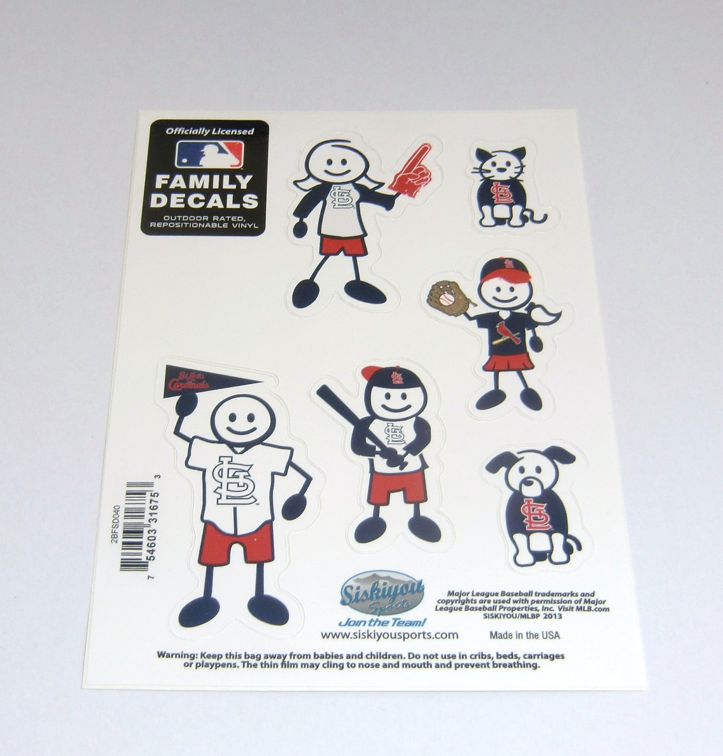 St. Louis Cardinals Outdoor Rated Vinyl Family Decals MLB Baseball