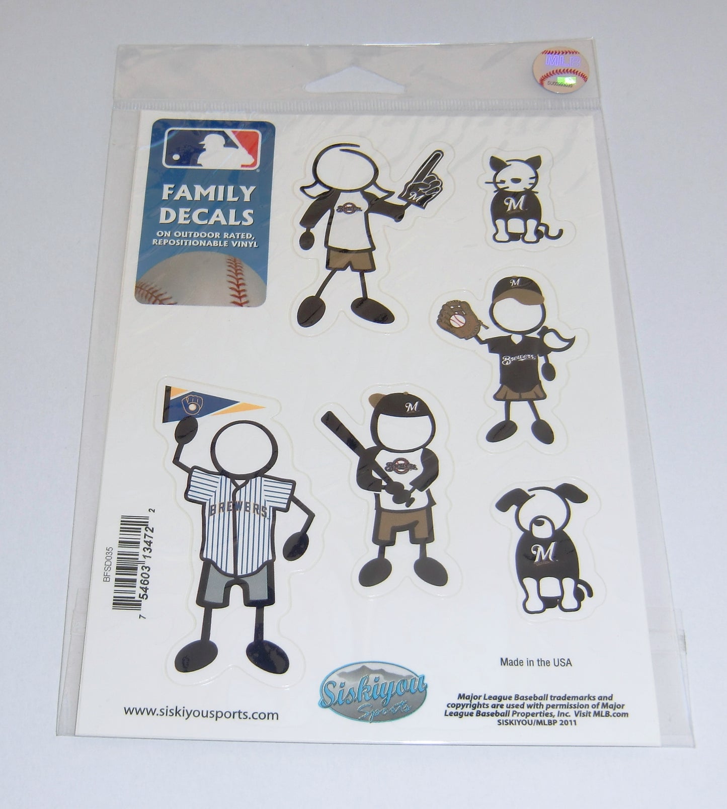 Milwaukee Brewers Outdoor Rated Vinyl Family Decals MLB Baseball