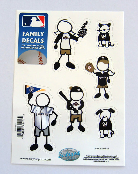 Milwaukee Brewers Outdoor Rated Vinyl Family Decals MLB Baseball