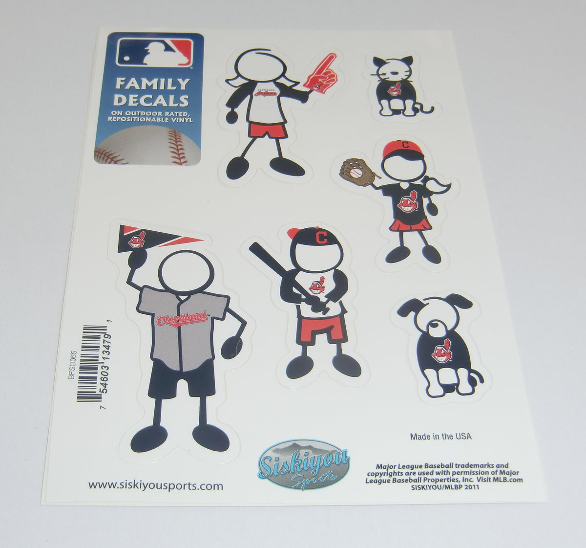 Cleveland Indians Outdoor Rated Vinyl Family Decals MLB Baseball