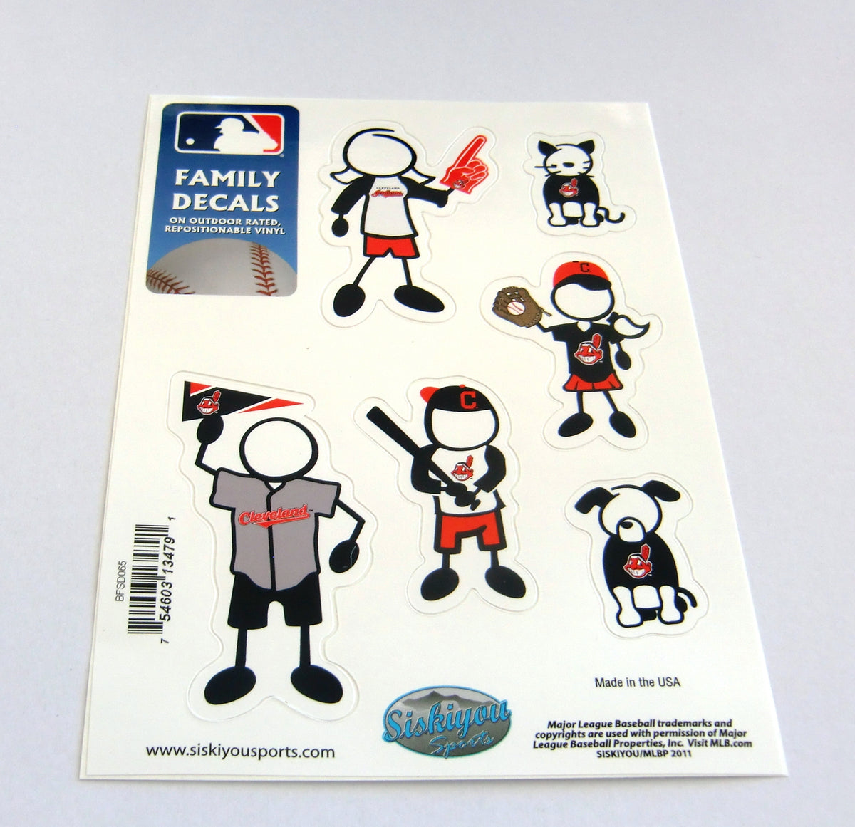 Cleveland Indians Outdoor Rated Vinyl Family Decals MLB Baseball