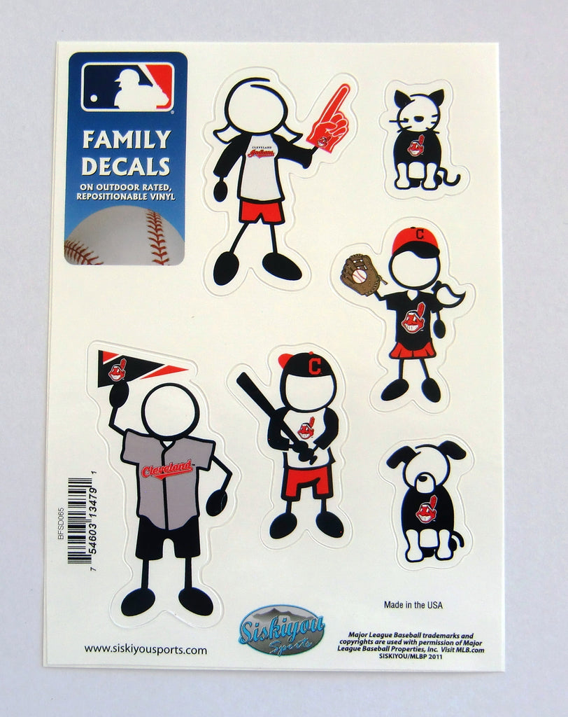Cleveland Indians Outdoor Rated Vinyl Family Decals MLB Baseball