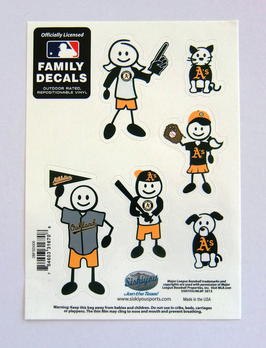 Oakland A's Athletics Outdoor Rated Vinyl Family Decals MLB Baseball